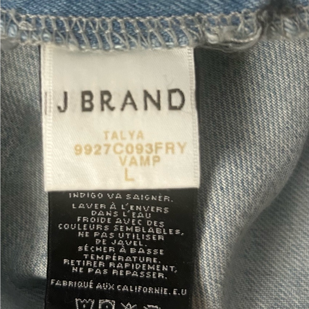 J. Brand Sleeveless Boho Denim Fringe Top Size Large - Picture 6 of 7